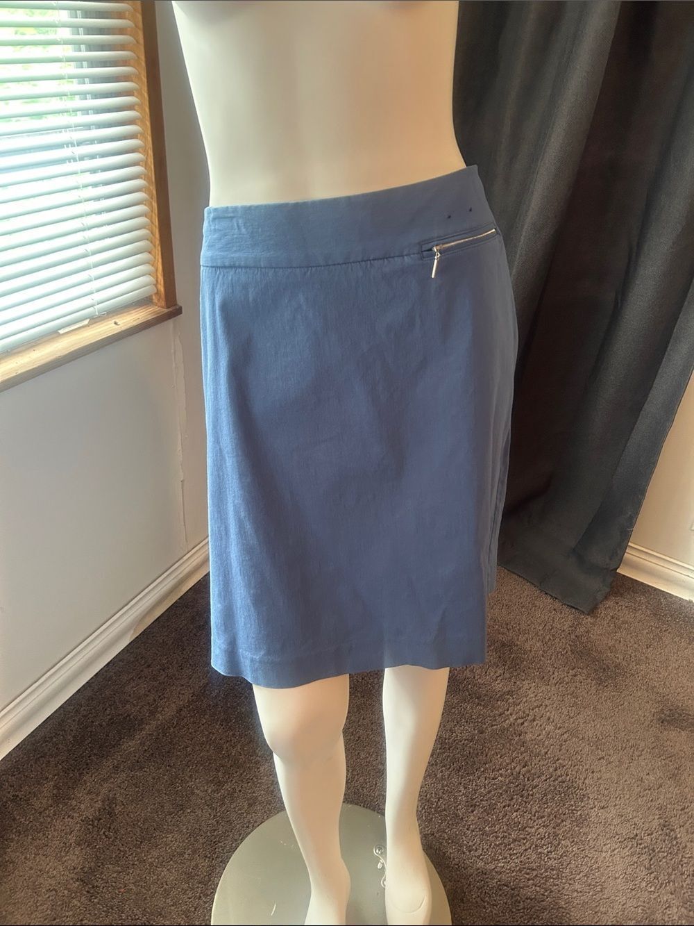 Lane Bryant classic Blue A-Line Skirt with Zip Pocket